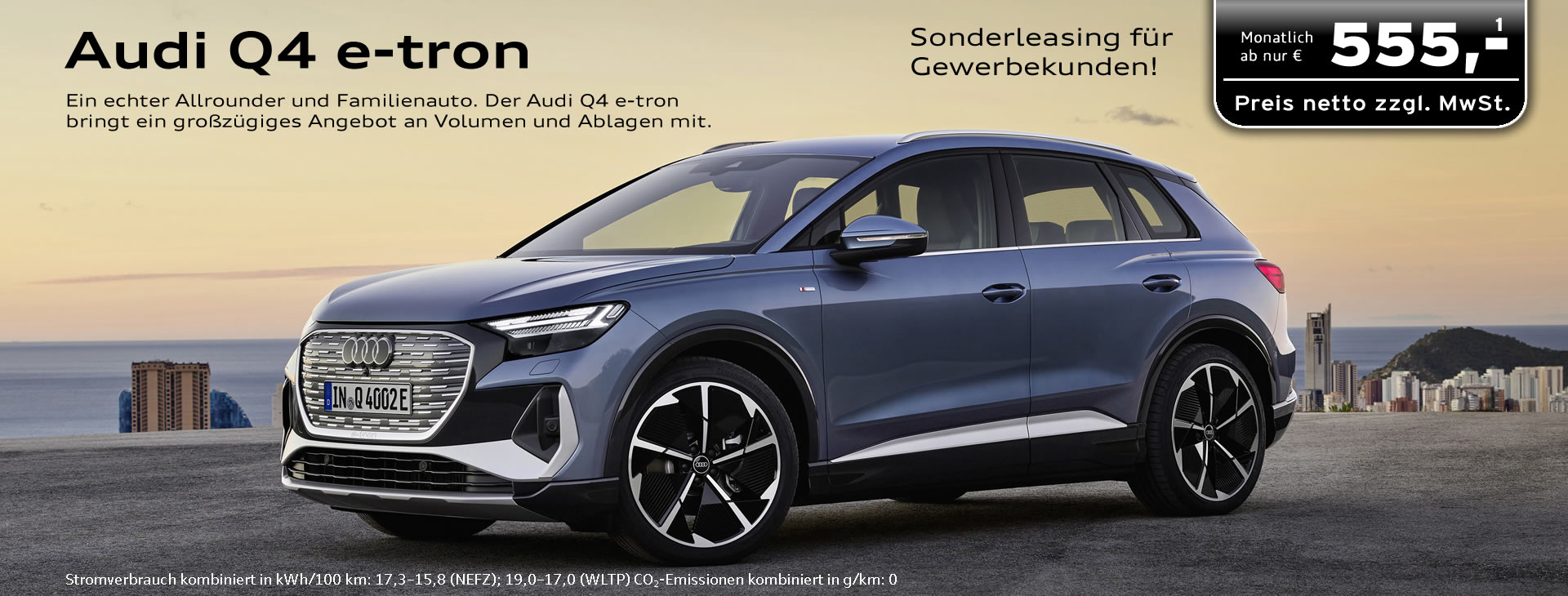 Der Audi Q4 e-tron als Firmenwagen